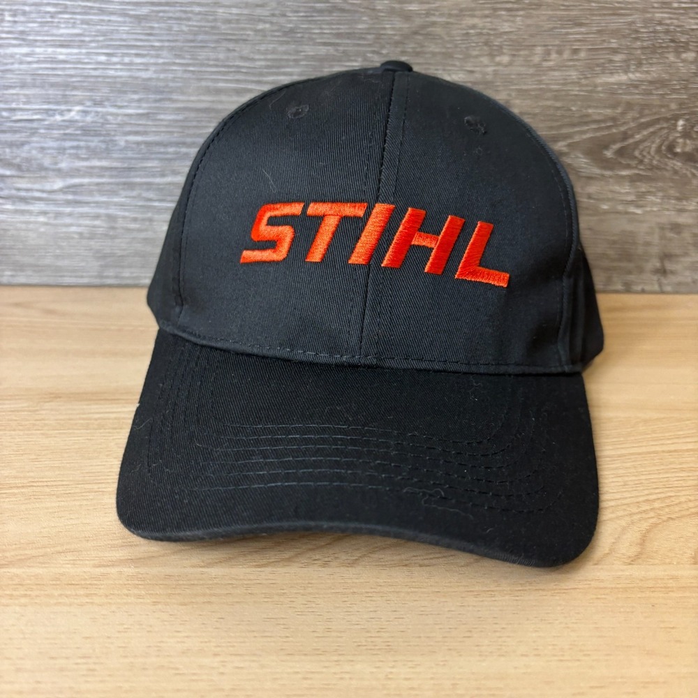 STIHL Hat Cap Snap Back Black Orange Chainsaws One Size Adjustable